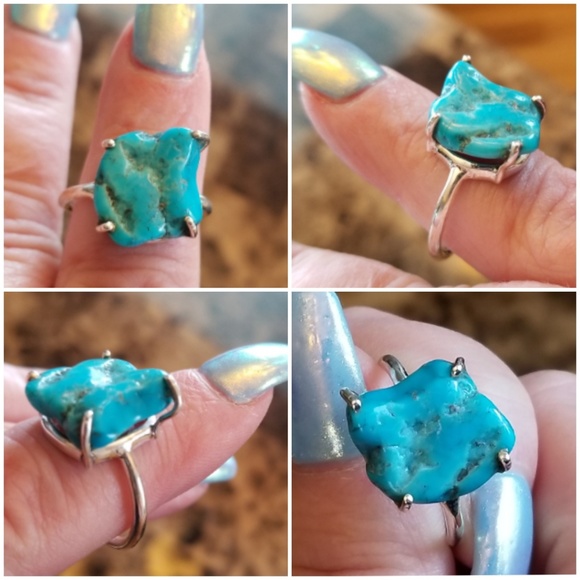 Genuine Sleeping Beauty Turquoise Ring Size 9 - Picture 3 of 6